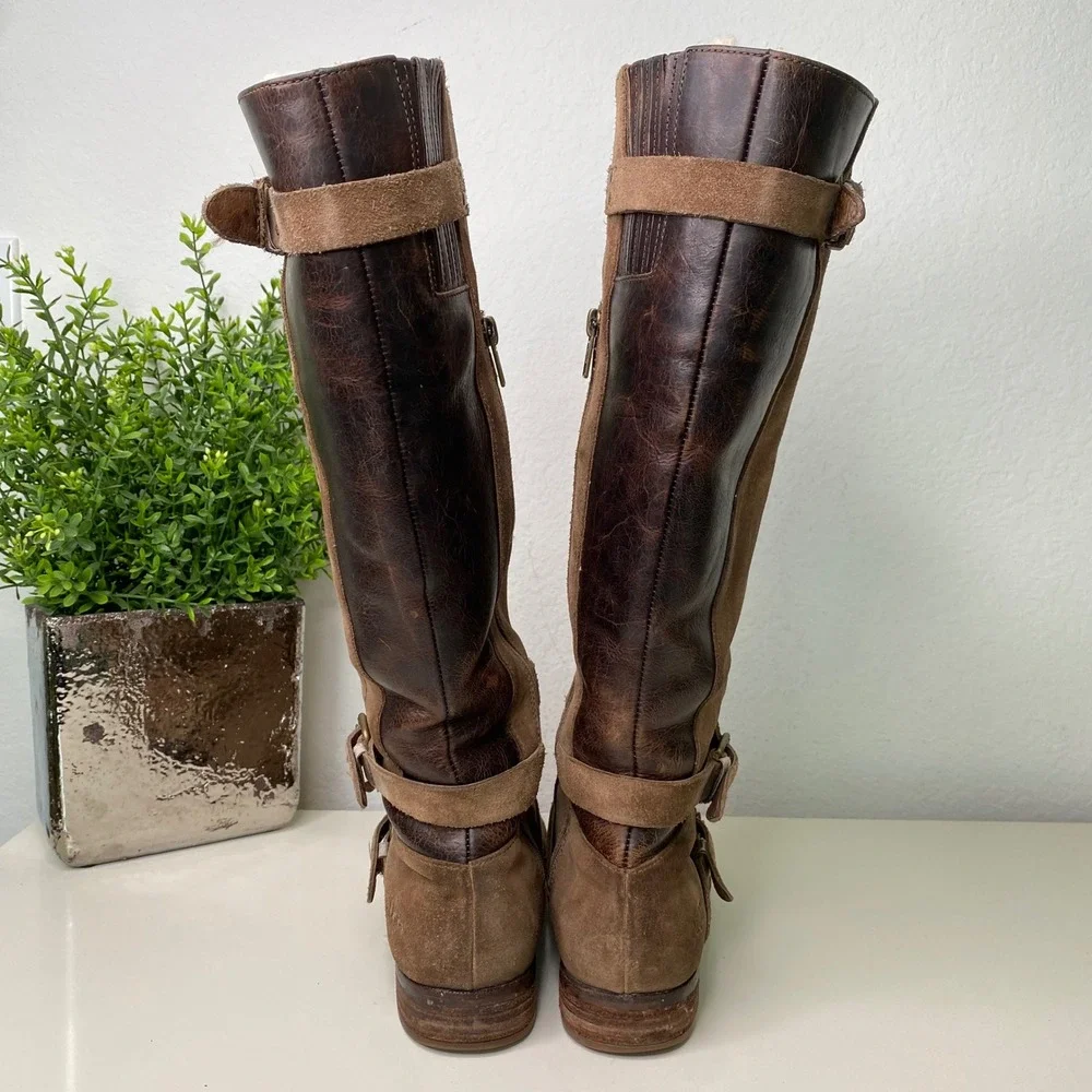 UGG Cydnee Tall Riding Boots Tan Sude Brown Leather Size‎ 9